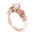 thumbnail image 2 of AFFY 1.00 Carat Round Shape Simulated Pink Morganite Rose and Leaf Engagement Ring 14k Solid Rose Gold Ring Size-6.5, 2 of 2