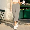 thumbnail image 5 of Inglocry Women's Yoga Capris Legging Pants Lightweight Business Casual Work Pants Stretch Petite Golf Slacks Crop Pant Beige S, 5 of 6