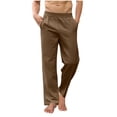 thumbnail image 2 of Guluxicc Mens Yoga Pants Elastic Waist Pants Lightweight Relaxed Fit Casual Gym Workout Trousers with Pockets, 2 of 5