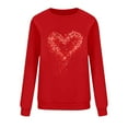 thumbnail image 3 of Valentines Sweatshirts for Women Oversized Heart Love Shirt Graphic Tees Casual Long Sleeve Crewneck Pullover Tops, 3 of 5
