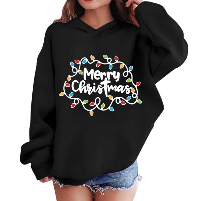 Sudaderas con capucha para niños y niñas, sudaderas navideñas con capucha para niños medianos y grandes, camisetas de manga larga, sudaderas para niños