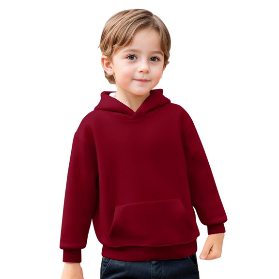 Boys Girl Fleece Sweatshirts Thick Cotton Comfy Warm Hoodie Casual Solid Color School Outfits Fall Winter Cute Trendy Clothes
