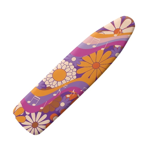 HELLHERO 15 x 54 inch Iron Pad Board Cover Ironing Board Protective Cloth Ironing Board Protector Cover Elastic Sides Daisy Musical Note