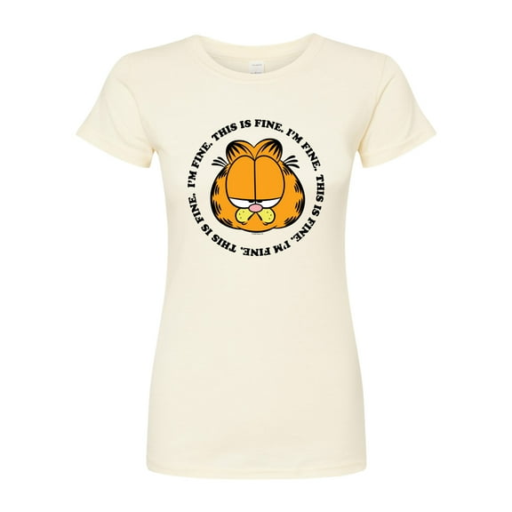 Garfield - I'm Fine This Is Fine - Juniors Fitted Graphic T-Shirt