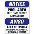 thumbnail image 1 of Pool Area, Keep Gate Closed And Locked Sign, Bilingual English Spanish,, 1 of 1