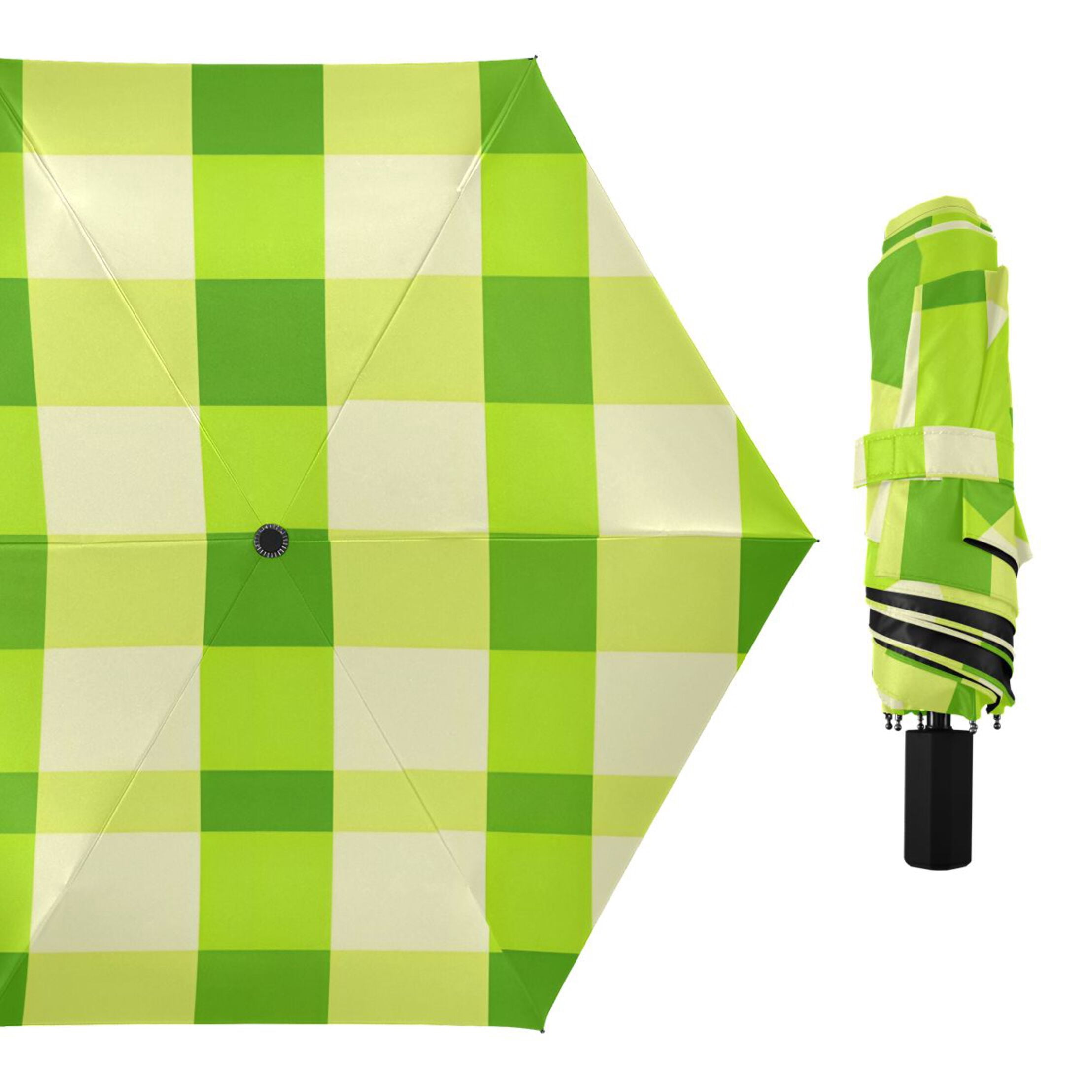 ALAZA Checkered Grid-t1 UPF 50+ Compact Folding Umbrella for Rain Travel Umbrella Packable