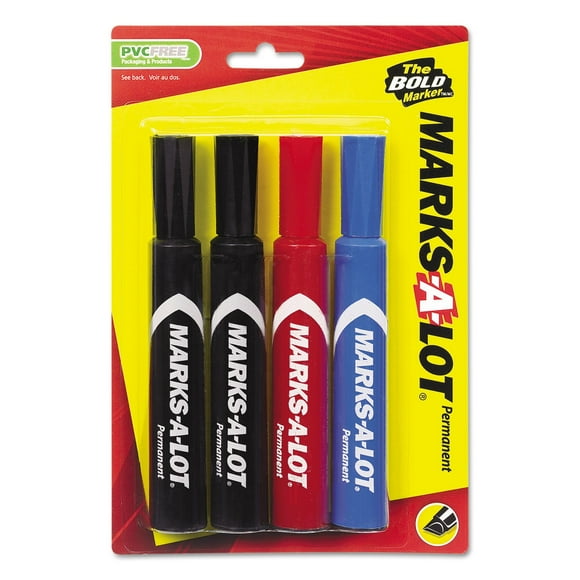 Rotulador permanente Marks-A-Lot con punta de cincel regular, juego de 4