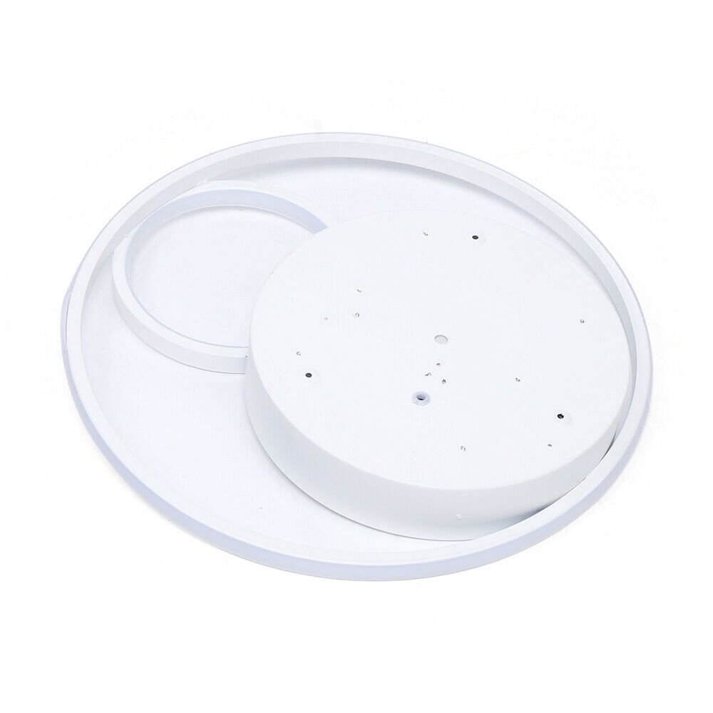 Loyalheartdy 18.9" LED Ceiling Light, 55W White Creative 3-Ring Acrylic Round 3-Color Chandelier Fixture for Bedroom, Living Room