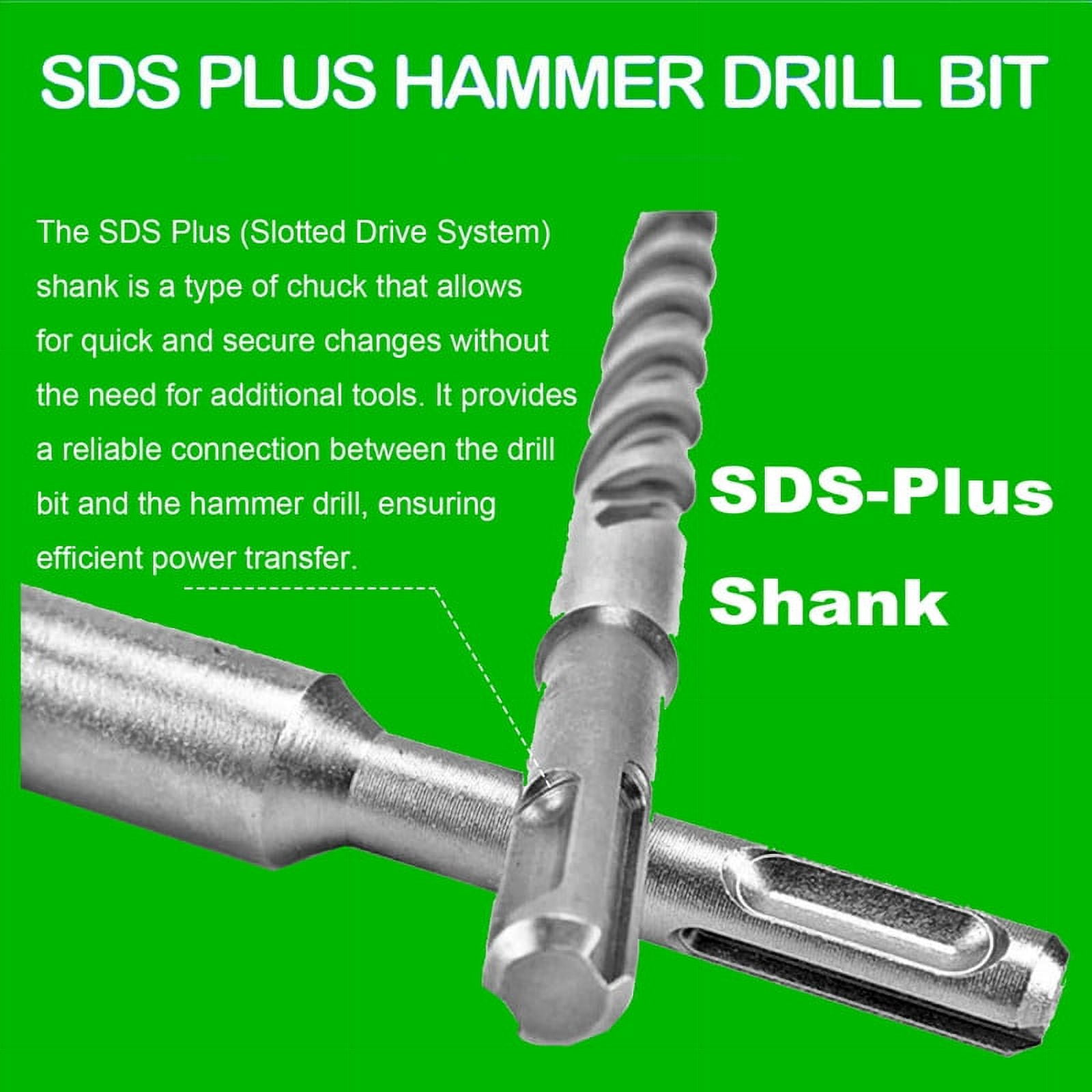 Max-Craft SDS-Plus Drill Bit Set, 1/2" x 6" Carbide Tip, SDS+Rotary Hammer Drill Bit Masonry Drill For Stone, Bricks, Cement, Concrete in Construction Works-60Pcs