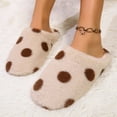 thumbnail image 2 of SAWOBUUN Womens Polka Dot Fuzzy Slippers Closed Toe Soft Fuzzy Plush House Shoes Winter Warm Cozy Non Slip Casual Indoor Outdoor Slippers, 2 of 9