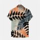 thumbnail image 3 of Camisas De Mezclilla Para Hombre Camisa de manga corta con estampado de cuello para hombre Camisa de manga corta suelta casual (Orange, M), 3 of 4