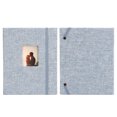 thumbnail image 2 of Mini 3in Photo Album Cotton Hemp Woven Shell 208 Pocket Decorative Picture Album for Ticket Card Blue, 2 of 8