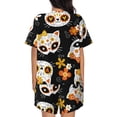 thumbnail image 3 of Bixox Women's Cat Skulls and Flowers Printed Pajama Set 2 Piece Lounge Set Top and Shorts Soft Pajamas, Shorts with Pockets, 3 of 7