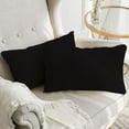 thumbnail image 3 of A1HC Set of 2 Luxurious Soft Velvet Throw Pillow Covers Only, 12"x20", Black, Decorative Cushion Covers with Hidden YKK Zipper for Sofa or Bed, 3 of 5