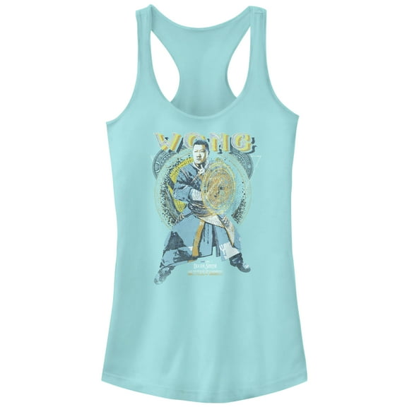 Junior's Marvel Doctor Strange in the Multiverse of Madness Distressed Wong  Racerback Tank Top Cancun Medium
