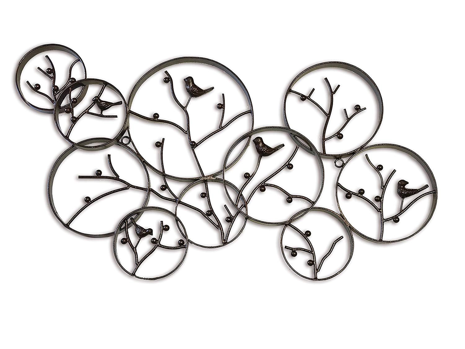 DecorShore Harper Wall Sculpture, Antique Bronze Finish Iron Metal Wall