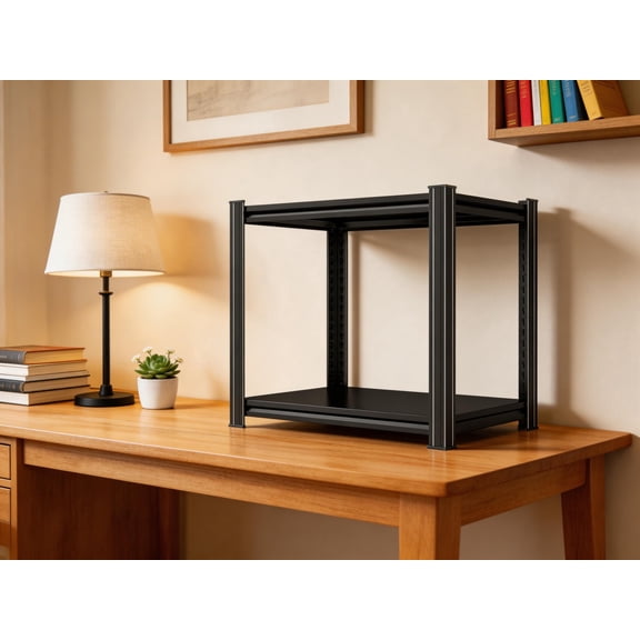 Kitchen Storage Shelf 16"W x 12"D x 22"H, 2-Tier 1000LBS Heavy-Duty Metal Adjustable Organizer for Pantry Bathroom Laundry Countertop Wet Areas