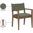 thumbnail image 3 of Bowery Hill Contemporary Olive Linen Textured Fabric Dining Arm Chair, 3 of 10
