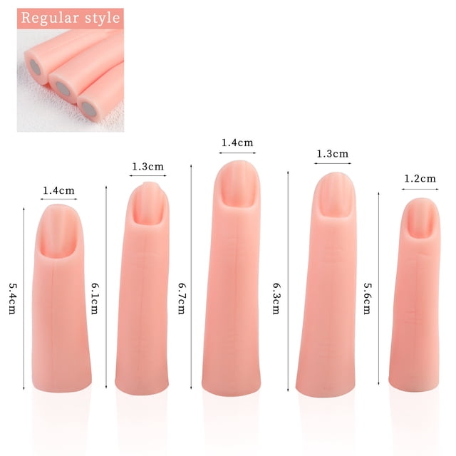 Fiudx Manicura de Uñas, Accesorios Realistas para Modelar Dedos, Herramientas Reutilizables para Prácticas, Material de Práctica Fácil de Limpiar, Ideal para Artistas Amantes de Las Uñas, Ideal para