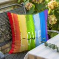 thumbnail image 5 of Rainbow Gradient Throw Pillow Cover Love Wins Colorful Grass Texture Cotton Linen Cushion Cover Throw Pillow Case with Invisible Zipper for Couch Sofa Bed Chair Car 26x26 Inch, 5 of 9