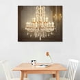 thumbnail image 2 of Nawypu  Framed Canvas Print Wall Art Crystal Bright Chandelier on White Background Decorative Lights Digital Art Modern Art Chic Relax/Calm Multicolor for Living Room, Bedroom, Office White, 2 of 4