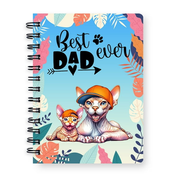 Best Sphynx Dad Ever Happy Father's Day Spiral Bound Journal Cat Lover Kitten Owner Gifts Idea 5x7in Spiral Notebook - 02006