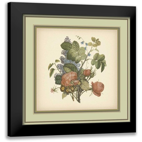 Unknown 12x12 Black Modern Framed Museum Art Print Titled - Tuscany Bouquet III