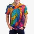 thumbnail image 5 of Yiaed Vibrant Parrot Splash ArtPrint Men's Short Sleeve Polo Shirt,Golf Polo for Men Three-Button Golf Shirt Athletic Casual Collared T-Shirt- Medium, 5 of 7