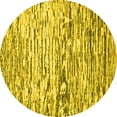 thumbnail image 1 of Ahgly Company Machine Washable Indoor Round Abstract Yellow Modern Area Rugs, 3' Round, 1 of 4
