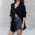 thumbnail image 2 of Camisas de verano para mujer Blusas con cuello en V sólidas Tops Casual Cómodo Ropa de diario de gran tamaño Hugtrwg Para estrenar, 2 of 7