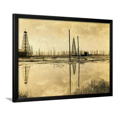 Spindle Top Oil Fields Framed Print Wall Art