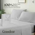 thumbnail image 3 of SGI Bedding 1000 TC Egyptian Cotton Bed Sheet Set - California King Size Sheets 1000 Count Sheets for California King Size Bed - Soft, Durable Sheets Cotton Sheets in 1000 TC 15" Deep Light Gray, 3 of 7