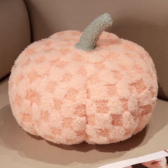 Lamb Wool Filled Pumpkin Pillow for Cozy Home Decor, Soft Cushion for Festival Thanksgiving Decor Styling