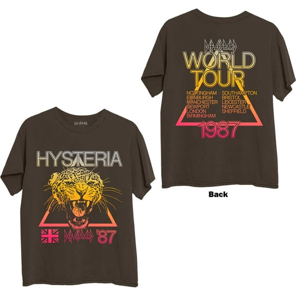 Def Leppard Unisex T-Shirt Hysteria World Tour (Back Print) (XX-Large)