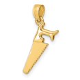 thumbnail image 4 of 14K Yellow Gold Polished Finish 3-Dimensional Hand Wood Saw Charm Pendant, 4 of 4