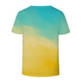 thumbnail image 5 of gakvbuo Summer Plus Size Summer Tops for Women Tops Dressy Casual Trendy V Neck T Shirts Rolled Short Sleeve Tie Dye Gradient Printed Side Split Blouse Tee, 5 of 5