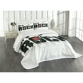 thumbnail image 3 of Ambesonne Guitar Quilted Bedspread Set 3 Pcs, Let's Rock Grunge Fun, Queen Size, Ruby Black White, 3 of 5