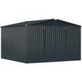 thumbnail image 6 of YODOLLA 10'x 14' Dark Gary Metal Storage Shed, Lockable Outdoor Utility Shed for Garden Backyard Tool Storage, 6 of 8
