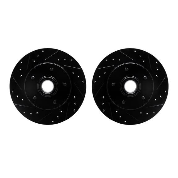 Dynamic Friction Company Front Brake Rotors-Drilled and Slotted-Black 8002-51000