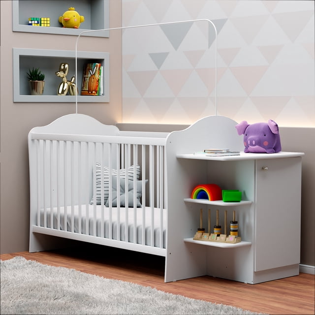 Cuna 2 en 1 con Cómoda 4726NG.0001 Marca Madik color Blanco 4726NG.0001
