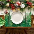thumbnail image 2 of mubwai Pine Trees Green Winter Placemats Set of 4, 12x18 Inch Seasonal Holiday Christmas Place Mats for Party Dining Table, 2 of 6