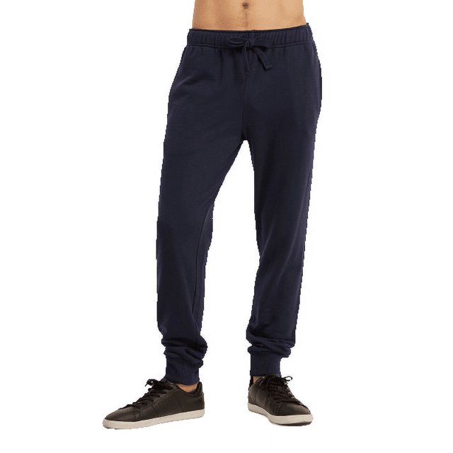 Men‘s Open Bottom Terry Sweatpants Elastic Drawstring Waistband Charcoal Grey S,navy(joggers),M