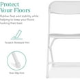 thumbnail image 6 of Wubio Set of 10 Plastic Folding Chairs, Portable Stacking Indoor Outdoor Seating for Home, Yard, Garden, Parties, Events w/Non-Slip Feet, 350lb Weight Capacity - White, 6 of 7