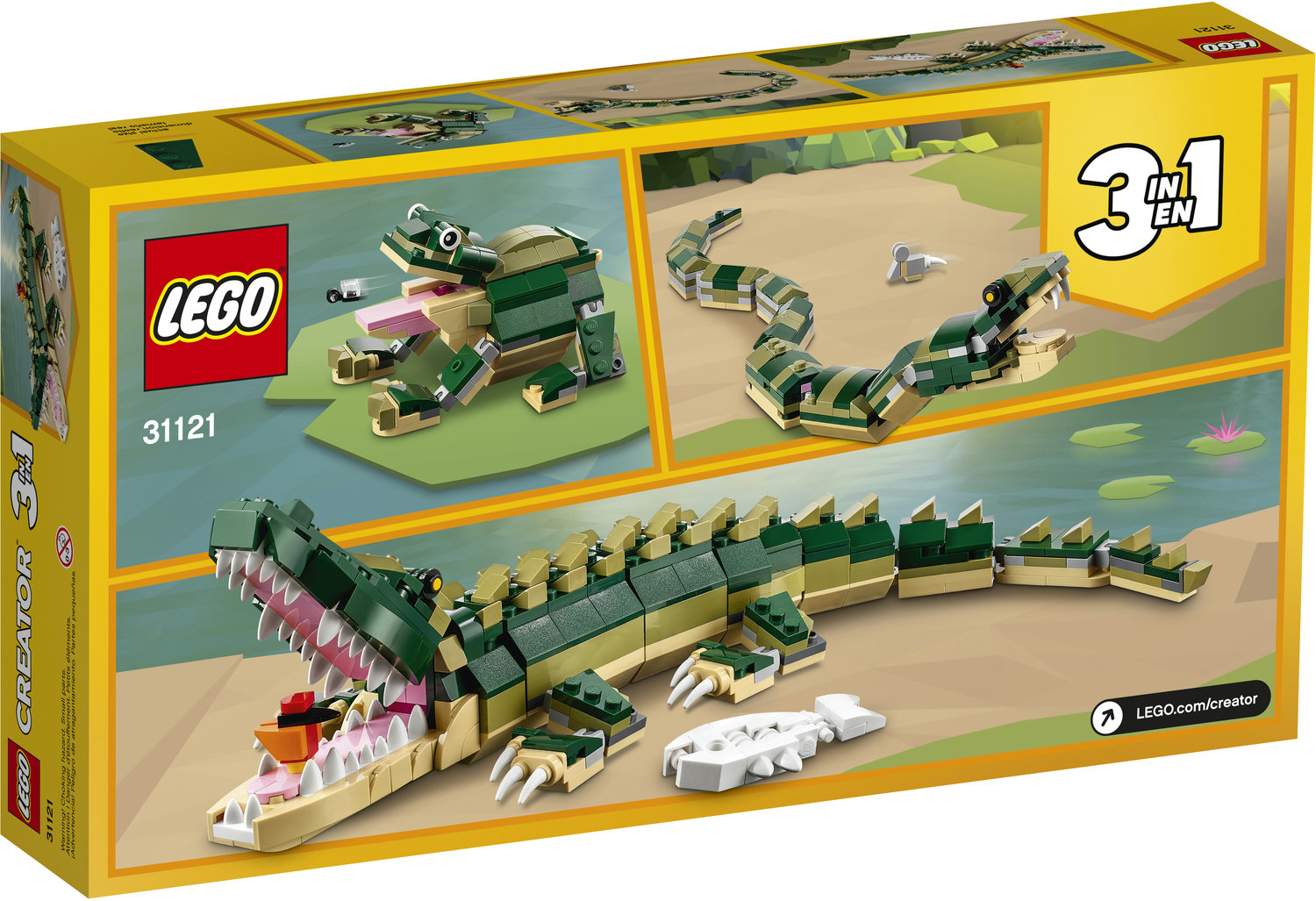 LEGO Creator 3in1 Crocodile 31121 Building Toy Featuring Wild Animal Toys for Kids (454 Pieces) - image 4 of 10