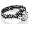 thumbnail image 3 of Divine Creation 1.54 Ct Oval Cut White Diamond Wedding Engagement Bridal Ring Set 14K Black Gold Plated 925 Sterling Silver For Women's -4, 3 of 3
