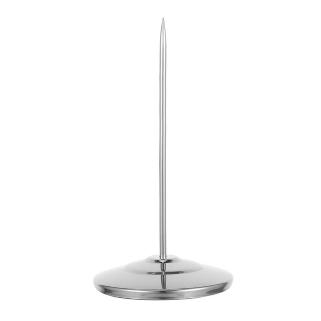 Receipt Ticket Holder Stainless Steel Bill Fork Spike with Plastic Base Desktop Paper Ticket Memo Note Stabber for Restaurant Office Kitchen