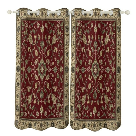 Bohemia Blackout Curtains Window Drapes Room Darkening Thermal Insulated Grommets Blackout Curtains, for Living, Dining, Bedroom,2 Panels