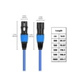 thumbnail image 4 of XLR Microphone Cable 3Pin Male to Female Connectors Audio Cord with Gold Plated Pin for Studio Recording 5 Lengths, 4 of 11