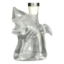 Shoreew Shark Glass Wine Decanter Liquor Bottle with Airtight Stopper 300ml Whiskey Vodka Beer Container Home Bar Decor Gift for Whiskey Lovers