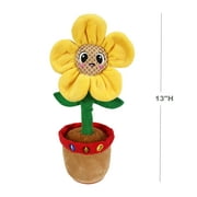 Spark Create Imagine Learning Bilingual Talking and Dancing Plush Sunflower, 14 inch, Light Features, Repeats What You Say